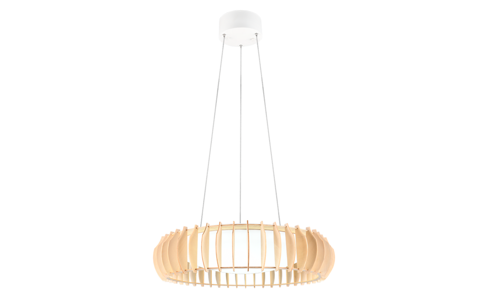 Trio Lighting Trio MONTE hanglamp | LED | wit met houtkleur | Ø 60 cm | IP20 | 1x 40W | 4700 lm | 3000-6500K | dimbaar
