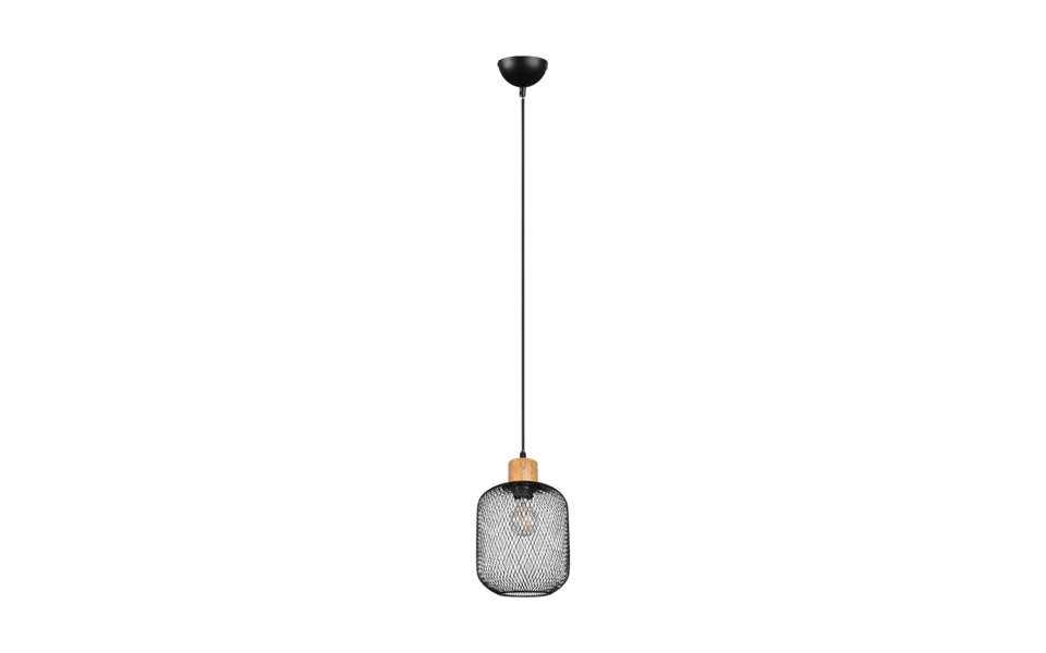 Trio Lighting Trio CALIMERO pendant light | 1x E27 max 40W | black | Ø 18 cm | IP20 | 150 cm