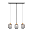 Trio Lighting Trio CALIMERO hanglamp | E27 Fitting | mat zwart | 80 x 18 cm | IP20 | excl. 3x E27 | max. 40W