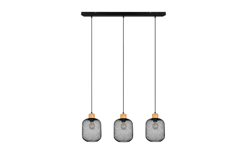 Trio Lighting Trio CALIMERO pendant light | 3x E27 max 40W | black | IP20 | 150 cm
