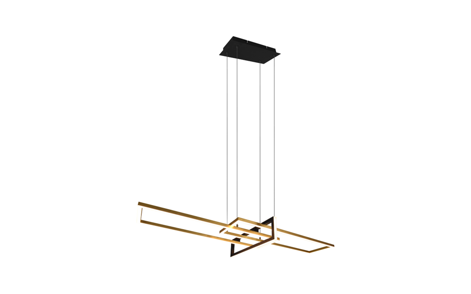 Trio Lighting Trio SALINAS hanglamp | LED | messing mat | 110 x 40 cm | IP20 | 1x 34W | 4200 lm | 3000K | niet dimbaar