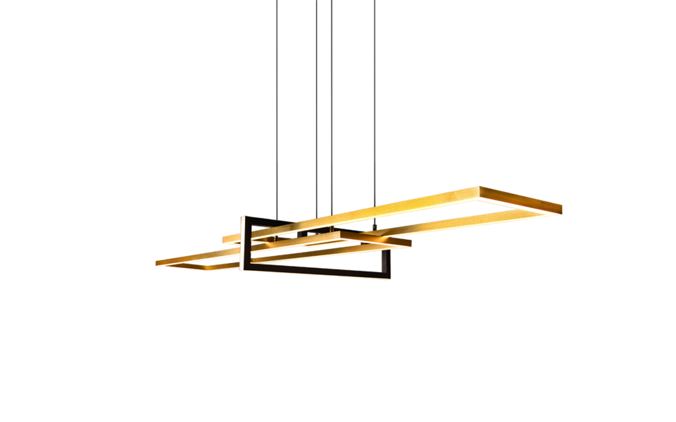 Trio Lighting Trio SALINAS hanglamp | LED | messing mat | 110 x 40 cm | IP20 | 1x 34W | 4200 lm | 3000K | niet dimbaar