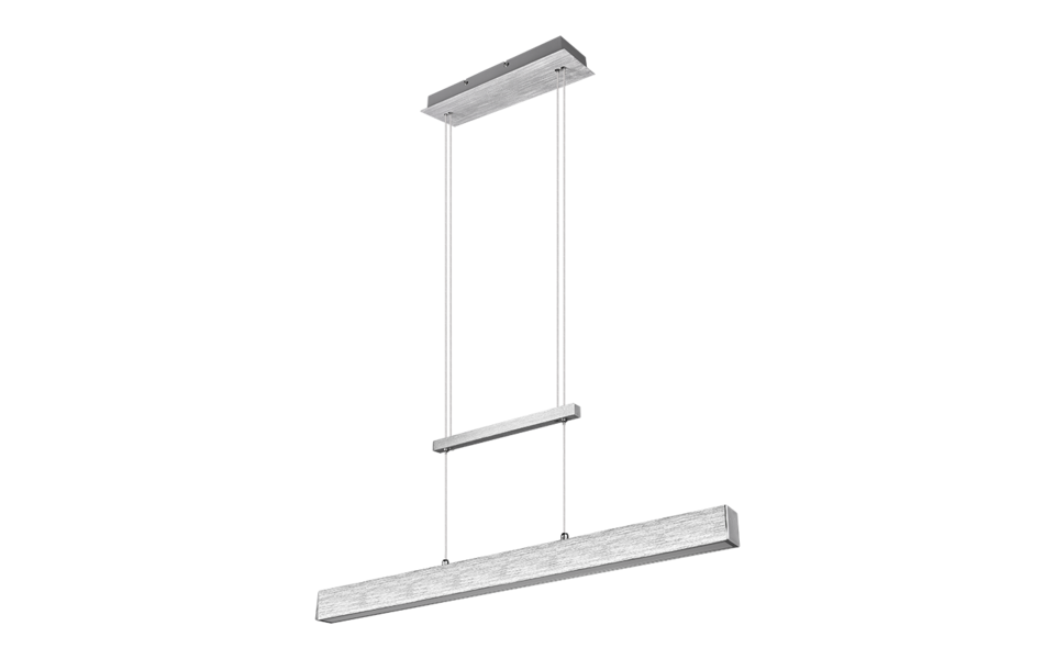 Trio Lighting Trio PAROS hanglamp | LED | geborsteld aluminium | 90 x 11 cm | IP20 | 22W,5,5W | 2500 lm, 2x 600 lm | 3000K | dimbaar
