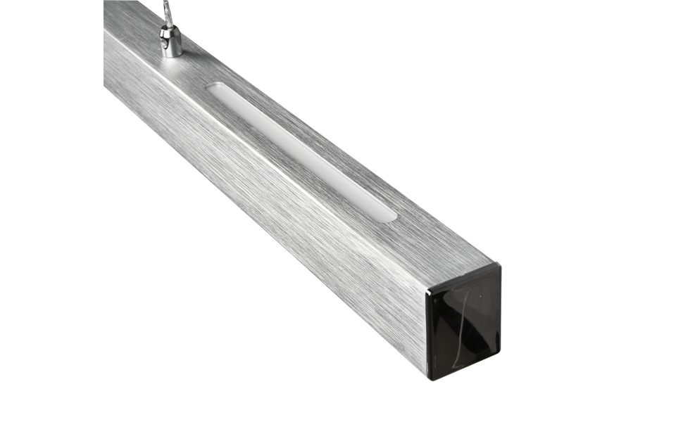 Trio Lighting Trio PAROS hanglamp | LED | geborsteld aluminium | 90 x 11 cm | IP20 | 22W,5,5W | 2500 lm, 2x 600 lm | 3000K | dimbaar