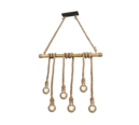 Trio Lighting Trio WILMA hanglamp | E27 Fitting | bruin | 100 x 10 cm | IP20 | excl. 6x E27 | max. 10W