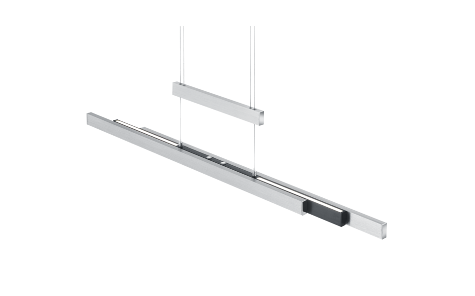 Trio Lighting Trio TRAJAN hanglamp | LED | geborsteld aluminium | 150,5 x 6 cm | IP20 | 1x 45W | 5300 lm | 2700K-5000K Trio Lighting Trio TRAJAN hanglamp | LED | geborsteld aluminium | 150,5 x 6 cm | IP20 | 1x 45W | 5300 lm | 2700K-5000K