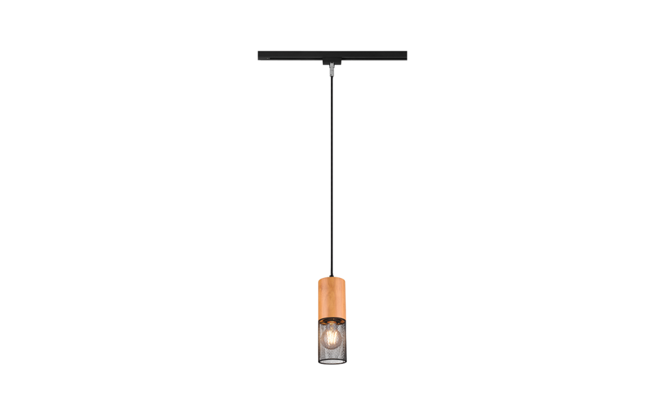 Trio Lighting Trio TOSH pendant light | 1x E27 max 40W | black | Ø 8 cm | IP20 | 180 cm Trio Lighting Trio TOSH pendant light | 1x E27 max 40W | black | Ø 8 cm | IP20 | 180 cm