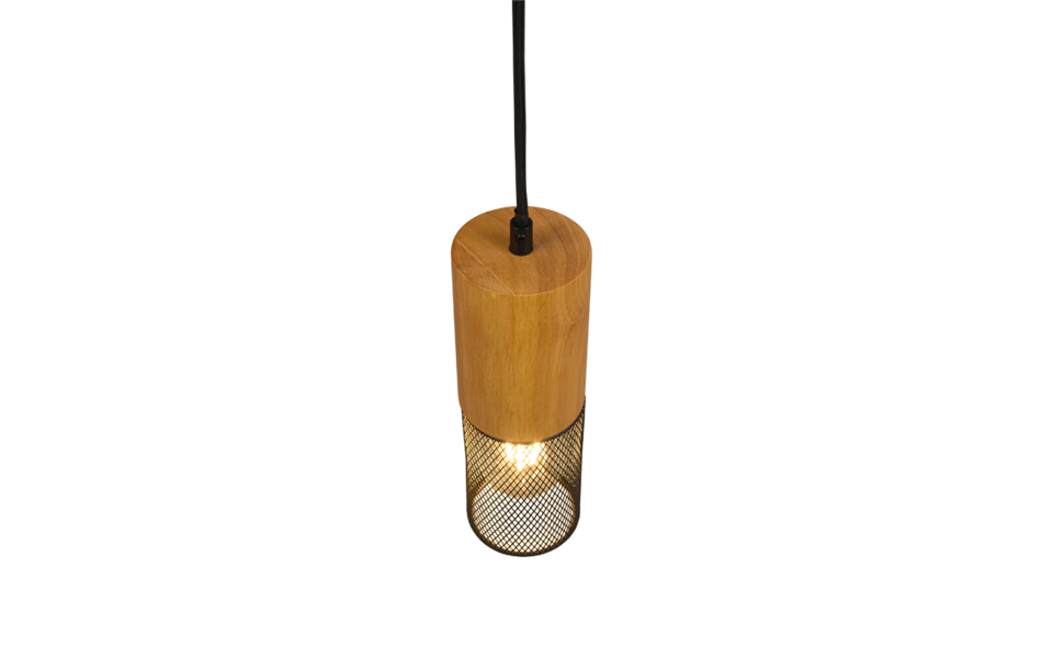 Trio Lighting Trio TOSH hanglamp | E27 Fitting | mat zwart | Ø 8 cm | IP20 | excl. 1x E27 | max. 25W