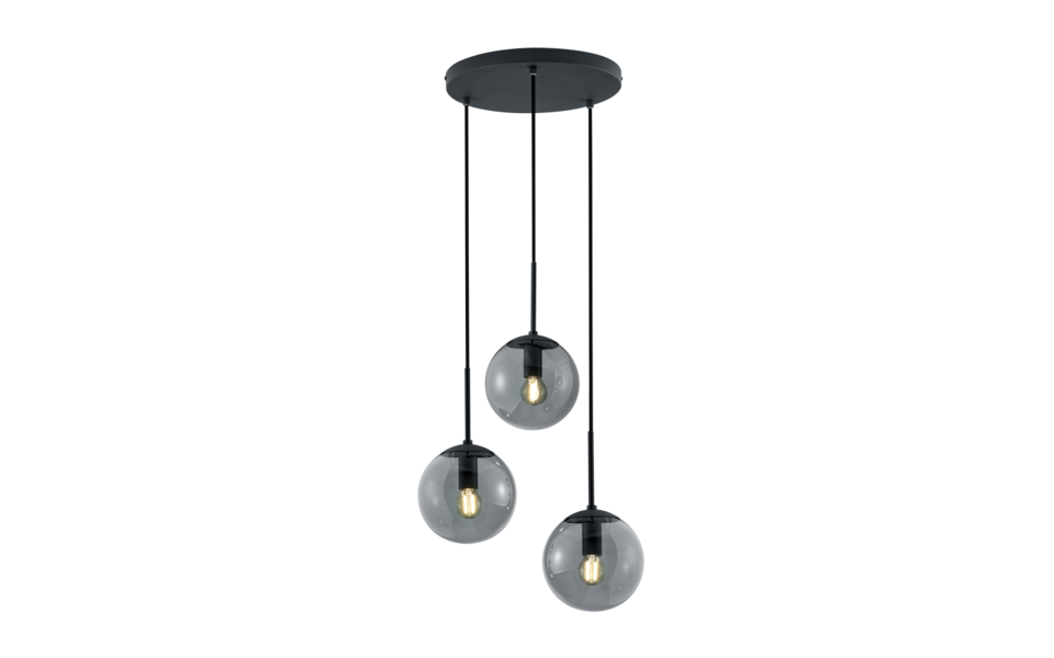 Trio Lighting Trio BALINI hanglamp | E14 Fitting | antraciet met rookkleur | Ø 30 cm | IP20 | excl. 3x E14 | max. 28W Trio Lighting Trio BALINI hanglamp | E14 Fitting | antraciet met rookkleur | Ø 30 cm | IP20 | excl. 3x E14 | max. 28W