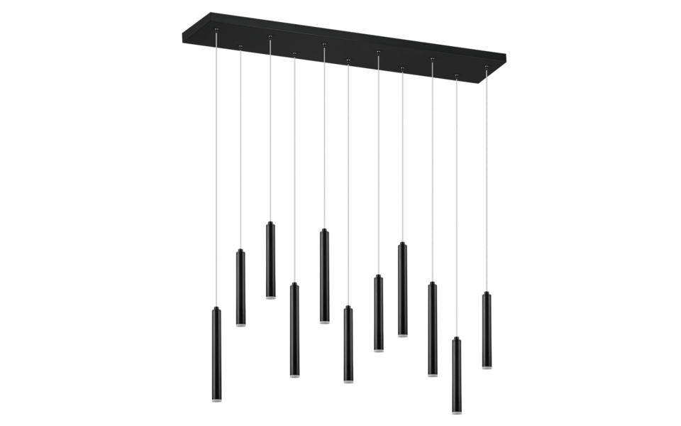 Trio Lighting Trio TUBULAR hanglamp | LED | mat zwart | 115 x 15 cm | IP20 | 11x 2,8W | 350 lm | 3000K | dimbaar Trio Lighting Trio TUBULAR hanglamp | LED | mat zwart | 115 x 15 cm | IP20 | 11x 2,8W | 350 lm | 3000K | dimbaar