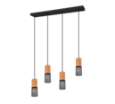 Trio Lighting Trio TOSH pendant light | 4x E27 max 40W | black | IP20 | 150 cm