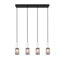 Trio Lighting Trio TOSH hanglamp | E27 Fitting | zwart en wit | 65 x 9 cm | IP20 | excl. 4x E27 | max. 40W