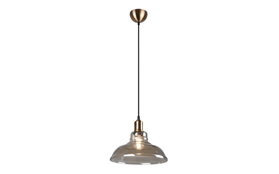 Trio Lighting Trio ALDO hanglamp | E27 Fitting | oud brons met amber | Ø 28 cm | IP20 | excl. 1x E27 | max. 28W