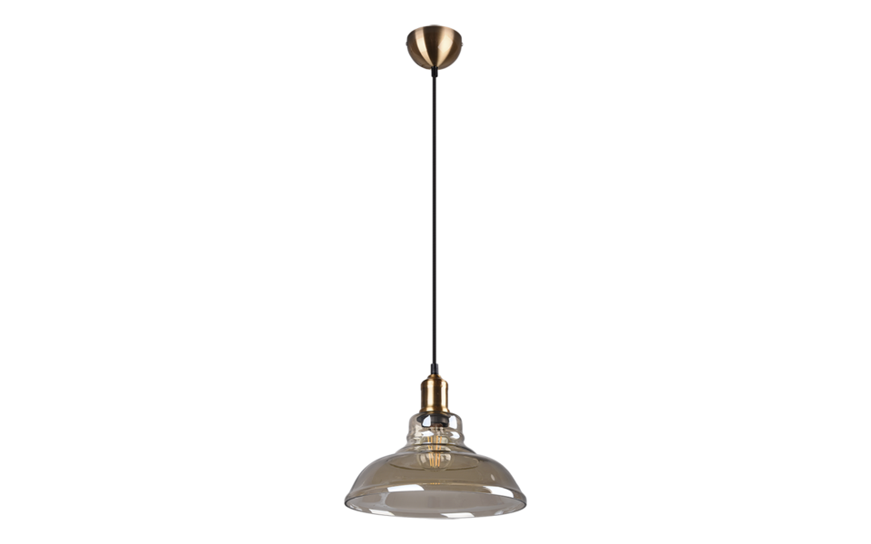 Trio Lighting Trio ALDO hanglamp | E27 Fitting | oud brons met amber | Ø 28 cm | IP20 | excl. 1x E27 | max. 28W