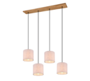 Trio Lighting Trio ELMAU hanglamp | E27 Fitting | nickel antik met beige | 100 x 20 cm | IP20 | excl. 4x E27 | max. 60W