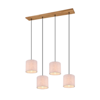 Trio ELMAU hanglamp | nickel antik met beige | IP20 | E27 Fitting