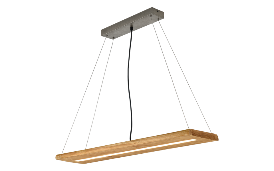 Trio Lighting Trio BRAD hanglamp | LED | houtkleur | 100 x 20 cm | IP20 | 1x 27W | 3400 lm | 3000K | niet dimbaar