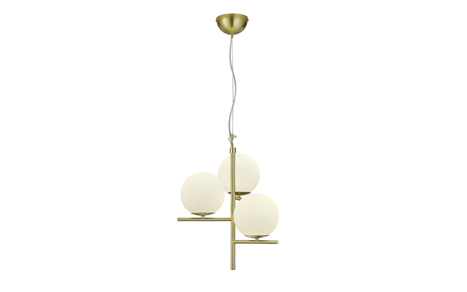 Trio Lighting Trio PURE hanglamp | E14 Fitting | messing mat met wit | Ø 40 cm | IP20 | excl. 3x E14 | max. 28W