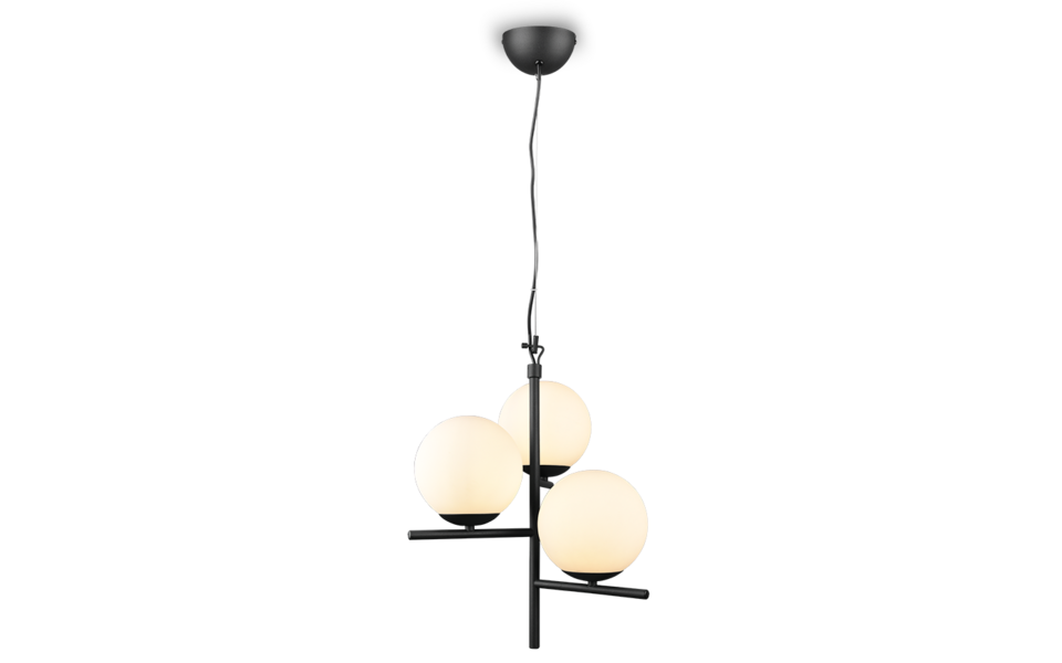 Trio Lighting Trio PURE pendant light | 3x E14 max 40W | black | Ø 40 cm | IP20 | 150 cm Trio Lighting Trio PURE pendant light | 3x E14 max 40W | black | Ø 40 cm | IP20 | 150 cm