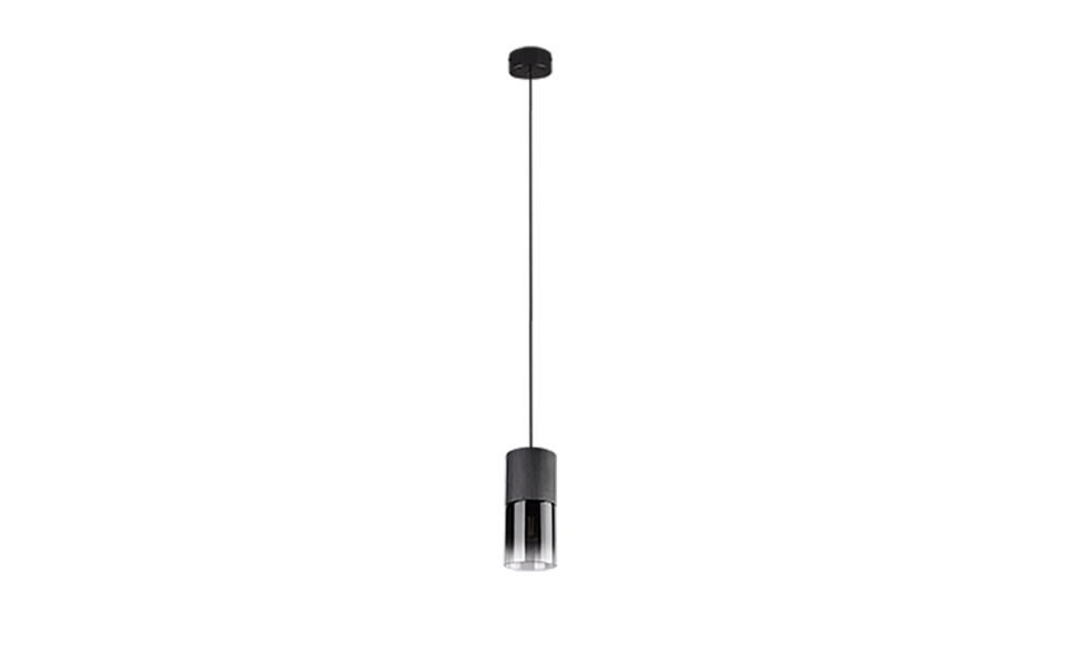 Trio Lighting Trio ROBIN hanglamp | E27 Fitting | mat zwart met rookkleur | Ø 10 cm | IP20 | excl. 1x E27 | max. 28W Trio Lighting Trio ROBIN hanglamp | E27 Fitting | mat zwart met rookkleur | Ø 10 cm | IP20 | excl. 1x E27 | max. 28W