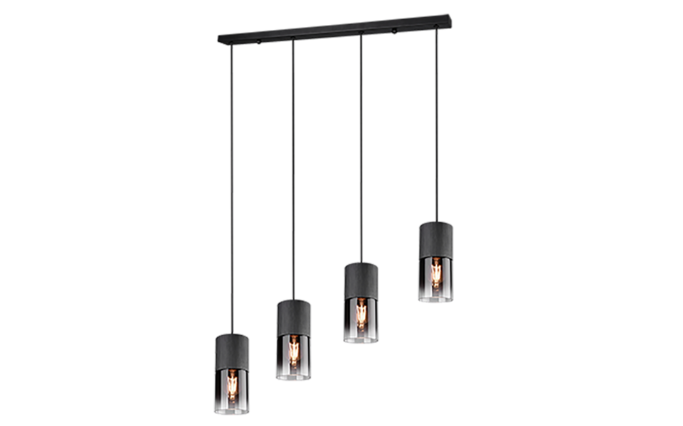 Trio Lighting Trio ROBIN pendant light | 4x E27 max 40W | black | Ø 80.5 cm | IP20 | 150 cm