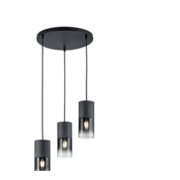 Trio ROBIN hanglamp | mat zwart/rookkleur | IP20 | E27 | Ø 37 cm