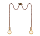 Trio Lighting Trio ROPE hanglamp | E27 Fitting | oud brons | Ø 12 cm | IP20 | excl. 2x E27 | max. 60W