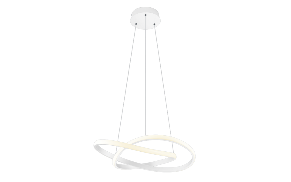Trio Lighting Trio COURSE hanglamp | LED | wit mat | Ø 60 cm | IP20 | 1x 27,5W | 3150 lm | 4000K | dimbaar Trio Lighting Trio COURSE hanglamp | LED | wit mat | Ø 60 cm | IP20 | 1x 27,5W | 3150 lm | 4000K | dimbaar