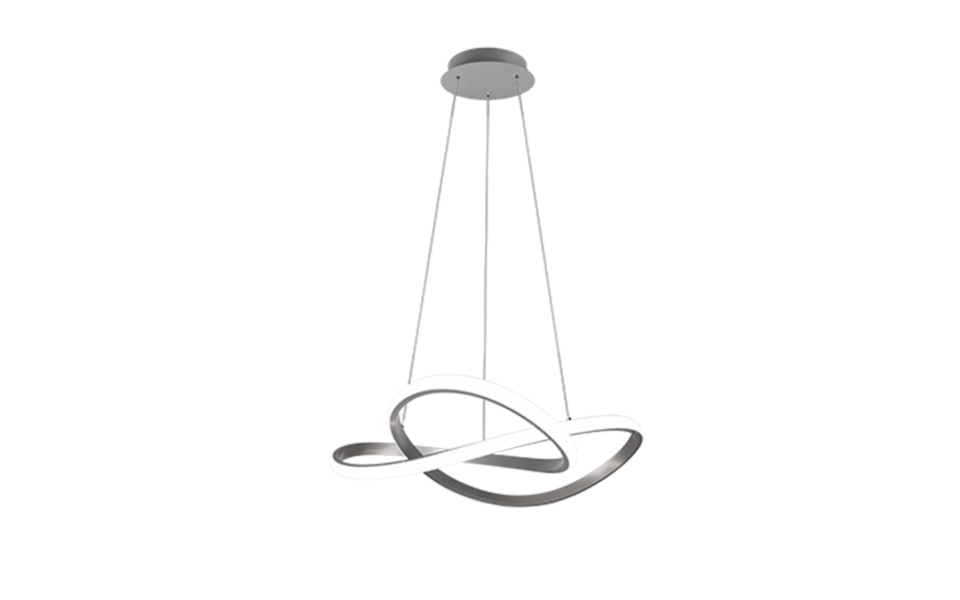 Trio Lighting Trio COURSE hanglamp | LED | nikkel mat | Ø 60 cm | IP20 | 1x 27,5W | 3150 lm | 4000K | dimbaar