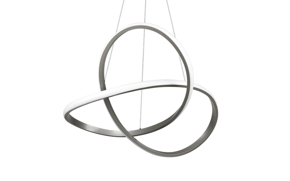 Trio Lighting Trio COURSE hanglamp | LED | nikkel mat | Ø 60 cm | IP20 | 1x 27,5W | 3150 lm | 4000K | dimbaar