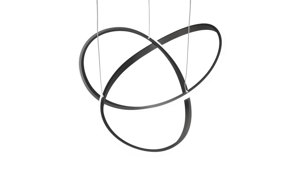 Trio Lighting Trio COURSE LED pendant light | 1x 27.5W 3150 lm 4000K | black | Ø 60 cm | IP20 | 150 cm