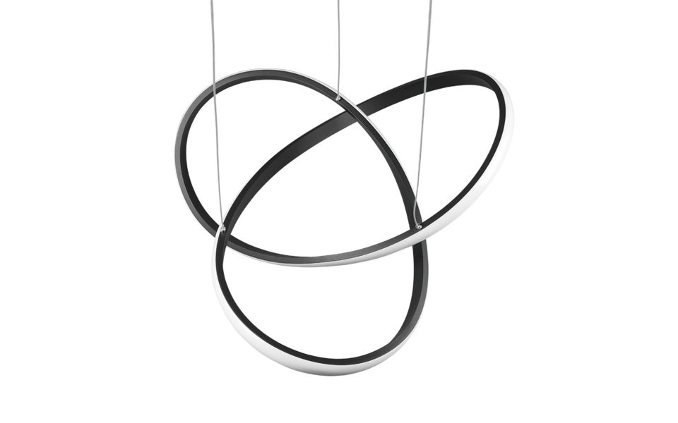 Trio Lighting Trio COURSE LED pendant light | 1x 27.5W 3150 lm 4000K | black | Ø 60 cm | IP20 | 150 cm