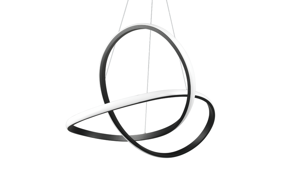Trio Lighting Trio COURSE LED pendant light | 1x 27.5W 3150 lm 4000K | black | Ø 60 cm | IP20 | 150 cm