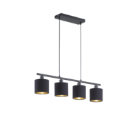 Trio TOMMY hanglamp | mat zwart/goudkleurig | IP20 | E14 Fitting
