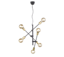 Trio Lighting Trio CROSS pendant light | 6x E27 max 40W | black | Ø 54.5 cm | IP20 | 150 cm