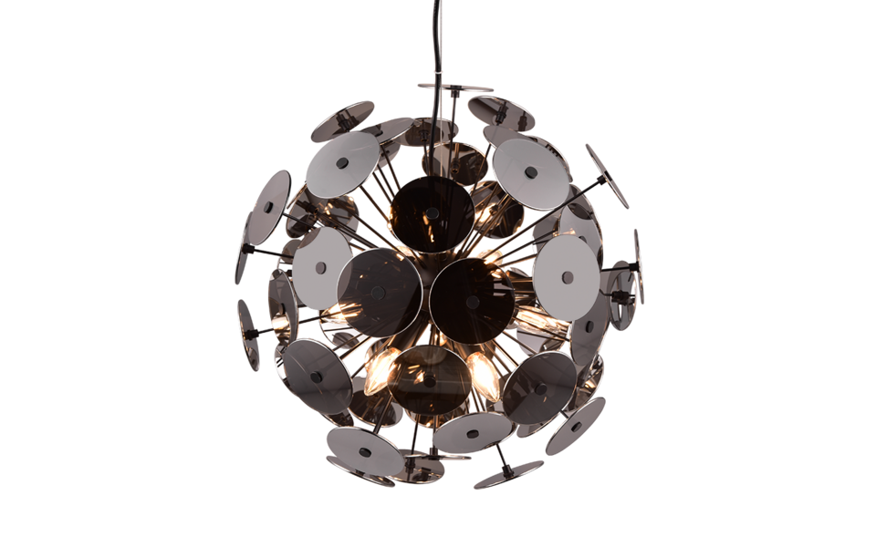 Trio Lighting Trio DISCALGO hanglamp | E14 Fitting | mat zwart met verchroomd | Ø 54 cm | IP20 | excl. 6x E14 | max. 40W Trio Lighting Trio DISCALGO hanglamp | E14 Fitting | mat zwart met verchroomd | Ø 54 cm | IP20 | excl. 6x E14 | max. 40W