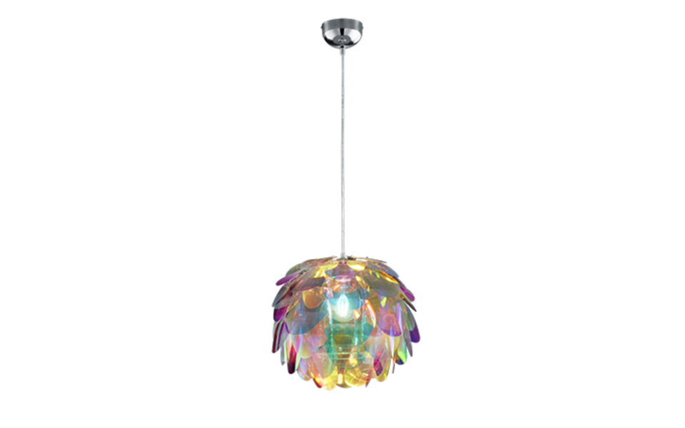 Trio Lighting Trio CLOVER hanglamp | E27 Fitting | chroom met transparent & farbig met multicolor | Ø 40 cm | IP20 | excl. 1x E27 | max. 40W