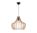 Trio Lighting Trio WOOD pendant light | 1x E27 max 40W | wood | Ø 44 cm | IP20 | 150 cm