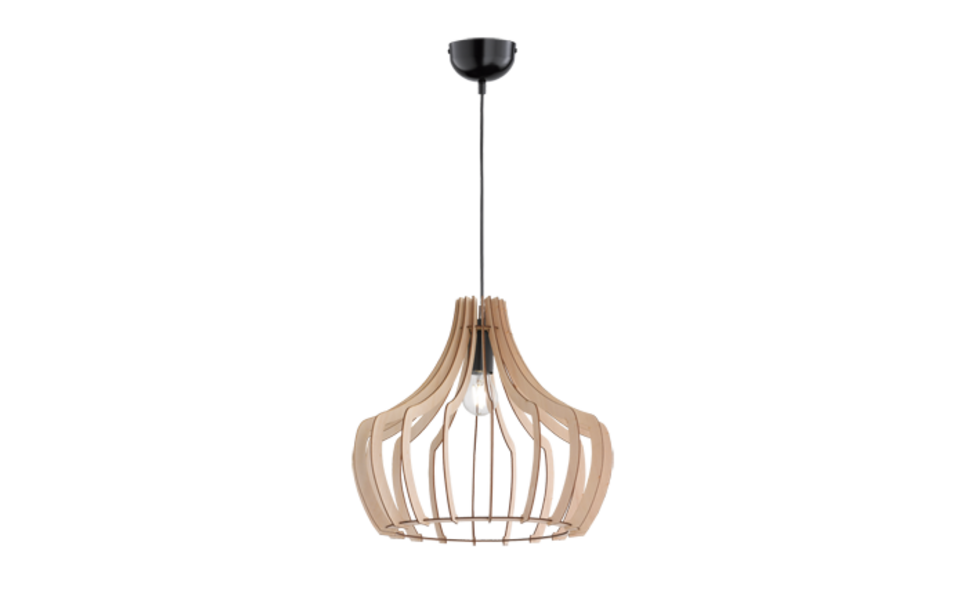 Trio Lighting Trio WOOD pendant light | 1x E27 max 40W | wood | Ø 44 cm | IP20 | 150 cm
