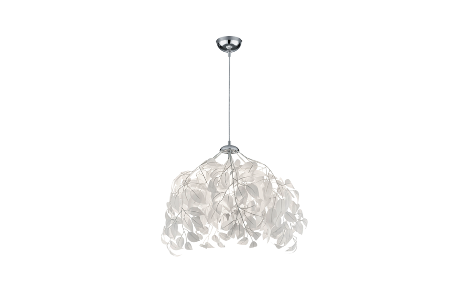 Trio Lighting Trio LEAVY pendant light | 1x E27 max 40W | white | Ø 38 cm | IP20 | 150 cm