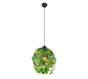 Trio Lighting Trio LEAVY hanglamp | E27 Fitting | mat zwart met groen | Ø 38 cm | IP20 | excl. 1x E27 | max. 28W