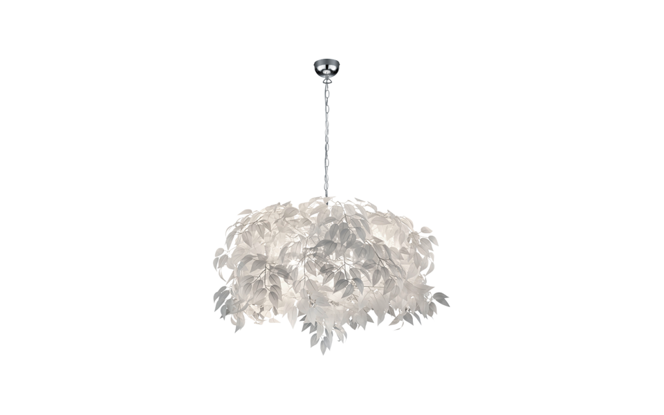 Trio Lighting Trio LEAVY hanglamp | E14 Fitting | chroom met wit | Ø 70 cm | IP20 | excl. 4x E14 | max. 28W