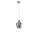 Trio Lighting Trio CALAIS hanglamp | E27 Fitting | aluminium kleurig met rookkleur | Ø 20 cm | IP20 | excl. 1x E27 | max. 60W