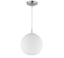 Trio Lighting Trio MOON hanglamp | E27 Fitting | nikkel mat met wit | Ø 25 cm | IP20 | excl. 1x E27 | max. 60W