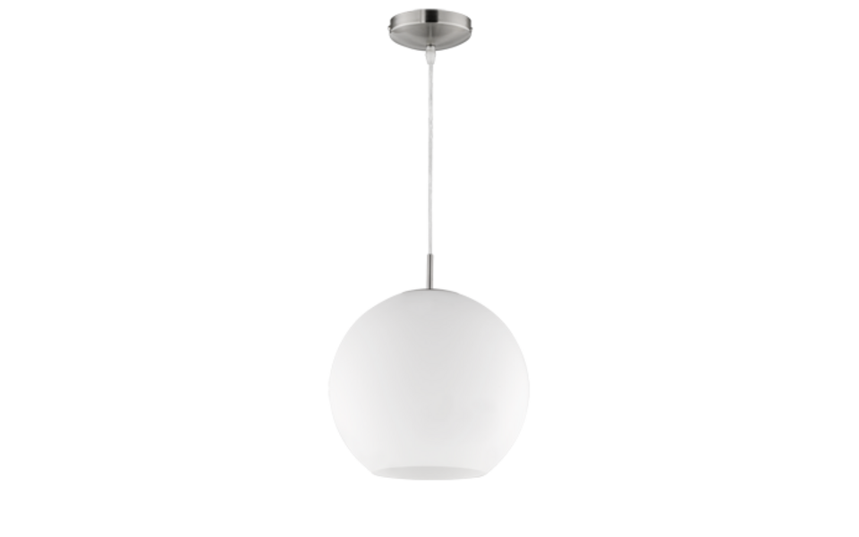 Trio Lighting Trio MOON hanglamp | E27 Fitting | nikkel mat met wit | Ø 30 cm | IP20 | excl. 1x E27 | max. 60W Trio Lighting Trio MOON hanglamp | E27 Fitting | nikkel mat met wit | Ø 30 cm | IP20 | excl. 1x E27 | max. 60W