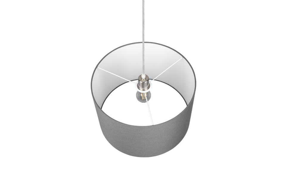 Trio Lighting Trio HOTEL hanglamp | E27 Fitting | nikkel mat met grijs | Ø 40 cm | IP20 | excl. 1x E27 | max. 60W