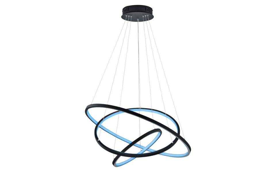 Trio Lighting Trio AARON hanglamp | LED | antraciet | Ø 80 cm | IP20 | 1x 78W | 9200 lm | 3000-6000K | dimbaar