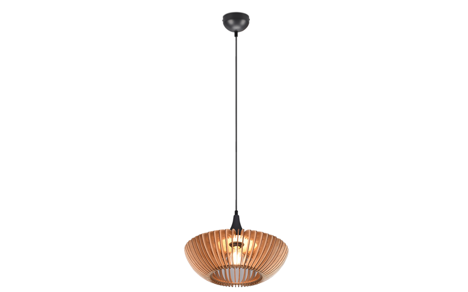 Trio Lighting Trio COLINO hanglamp | E27 Fitting | antraciet met natuurlijke afwerking | Ø 40 cm | IP20 | excl. 1x E27 | max. 40W