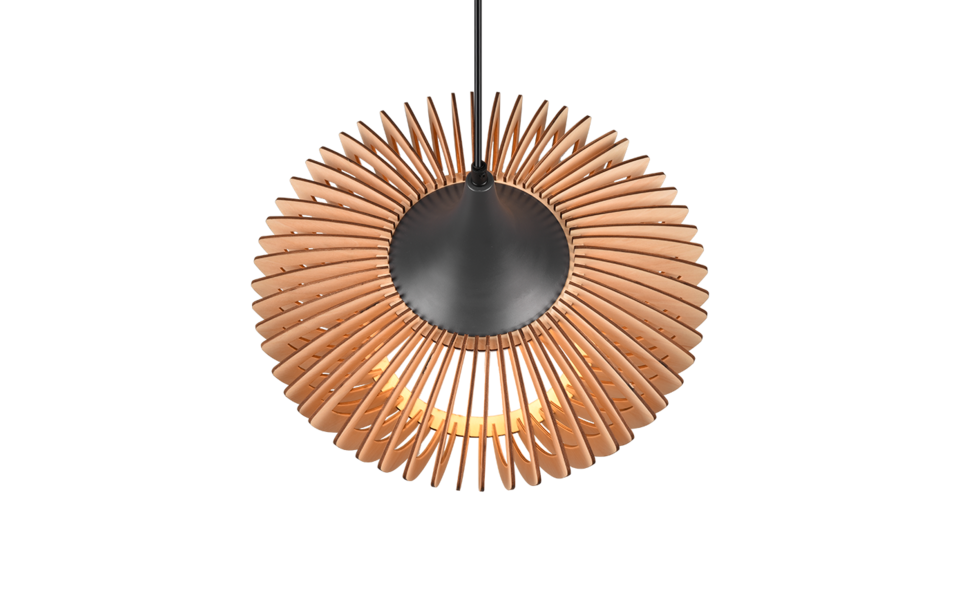 Trio Lighting Trio COLINO hanglamp | E27 Fitting | antraciet met natuurlijke afwerking | Ø 40 cm | IP20 | excl. 1x E27 | max. 40W