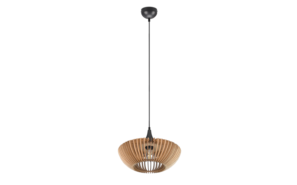 Trio Lighting Trio COLINO hanglamp | E27 Fitting | antraciet met natuurlijke afwerking | Ø 40 cm | IP20 | excl. 1x E27 | max. 40W